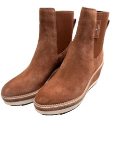 kate spade NEW YORK Suede Boots Women's 9B Addison Wedge Bootie Warm Gingerbread - Picture 1 of 24