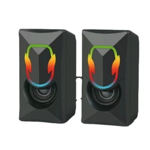 Desktop Corded Computer Speaker Laptops USB Mini Subwoofer RGB Light Loudspeaker - Picture 1 of 8