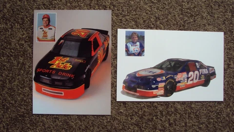 Lot of 2 diff - #20 Jimmy Spencer " 1st Ade DRINK - FINA OIL " NASCAR POSTCARD Cover