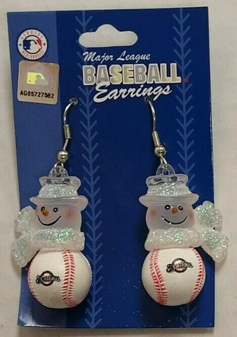 MLB Milwaukee Brewers Earrings, NEW (Snowmen) Cover