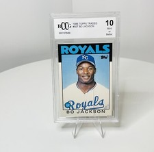 1986 Topps Traded #50T Bo Jackson Rookie Card RC BGS BCCG 10 (Read) Wear