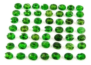 19.50 CT Natürlich Chrom Diopsid Edelstein 4x5 MM Oval Cut 50 Stück Stein Lot- - Bild 1 von 2