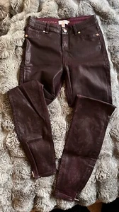Ted Baker Burgundy Coated Skinny Jeans Size 26 - Picture 1 of 14