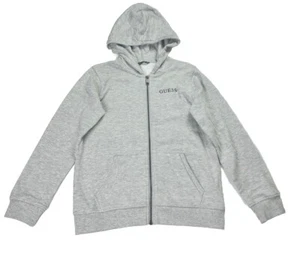 GUESS HOODED LONG SLEEVE ACTIVE TOP FULL ZIP JACKET KIDS BOYS Size 10, GRAY NWT - Picture 1 of 9