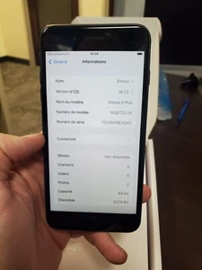 Apple iPhone 8 Plus - 64 Go - Noir, (Désimlocké 100%), AT&T, Chatr, Bell, Telus... - Photo 1 sur 8