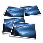 4x Rectangle Stickers - Milky Way Space Mountains #2330