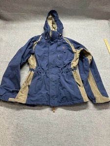 ARIAT Shell Lined Jacket Womens Small Blue Tan Mesh Removable Hooded Pockets - Picture 1 of 12
