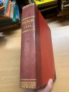 1920 PUNCH MAGAZINES BOUND VOLUMES HEAVY 2.6kg LEATHER SPINE BOOK (P15) - Bild 1 von 10