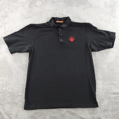 Camisa Polo Ruger para Hombres Talla Grande Negra Bordado con Logo de Phoenix Harriton Pique Golf Foto 1 de 4