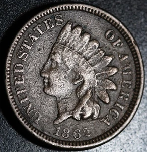 1862 INDIAN HEAD CENT - VF VERY FINE Details - Picture 1 of 2