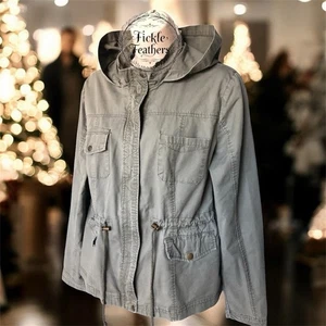Women’s Army Green Cotton Long Sleeve Hooded Anorak Jacket New Look Brand - Picture 1 of 15