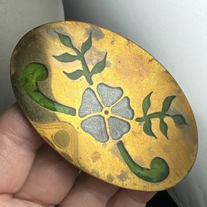 Vintage brass floral belt buckle - Picture 1 of 9
