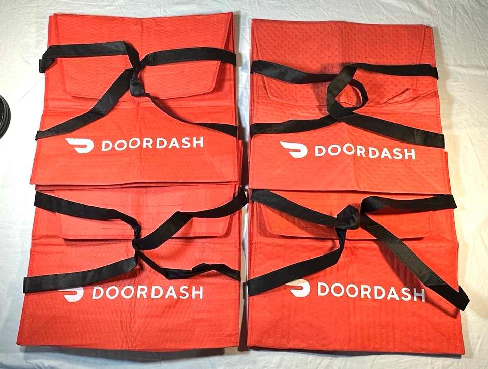 Лот из 4 ~ DOORDASH ~ большой 19 x 19 x 5 изолированная сумка для доставки пиццы / сумка с короткими ручками ~ - Изображение 1 из 4