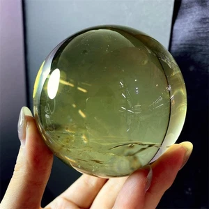 Bola de cristal de esfera de cuarzo citrino natural superior de 1,36 lb Reiki curación decoración del hogar - Imagen 1 de 6