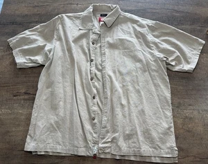 Ecko Unltd Krute Woven Shirt Mens L Beige Short Sleeve Button Up Linen Hip Hop - Picture 1 of 7