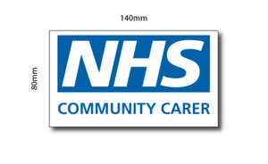 2   NHS COMMUNITY CARER  VINYL STICKERS 140mm x 80mm  BEST QUALITY SELF ADHESIVE - Picture 1 of 1