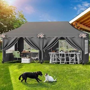 3x6m Klappzelt Festzelt Faltpavillon Partyzelt Pavillon Garten mit 6 Seitenteile - Bild 1 von 28