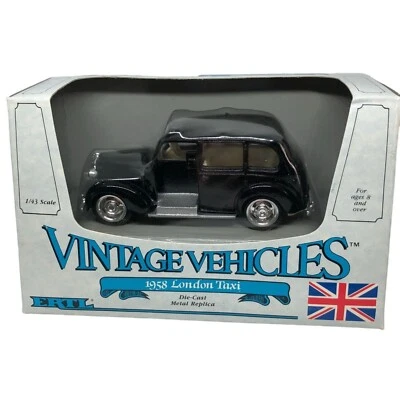 Vehículos de colección ERTL 1958 Austin FX3 London Taxi 1:43 negro fundido a presión nuevo en caja Foto 1 de 4