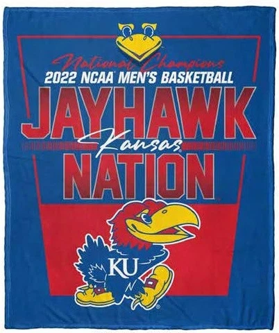 Kansas Jayhawks 2022 NCAA National Champions 50" x 60" Silk Touch Throw Blanket Cover