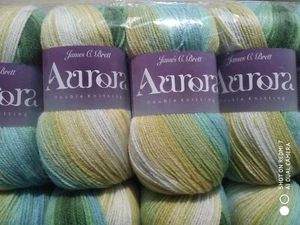 James C Brett Aurora Self Striping Double Knitting 20% Wool 2X100G Yarn AU08 - Imagen 1 de 16