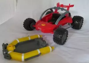 Rescue Heroes DUNE BUGGY + RAFT Vehicle Car TOY 78321 Fisher Price Truck Wheels - Picture 1 of 4