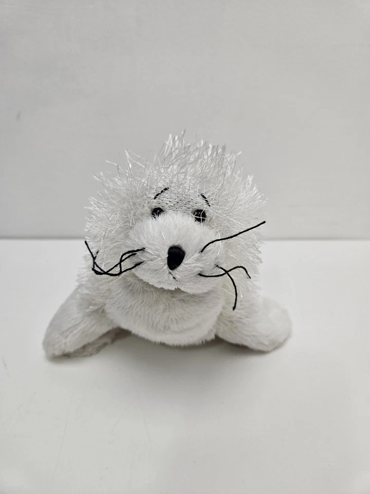 Adorable sello blanco vintage Webkinz sin etiqueta, peluche Ganz (7 pulgadas) Foto 1 de 4