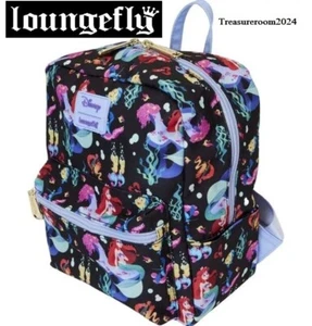 LOUNGEFLY Disney 35th Anniversary Bubbles Little Mermaid Nylon 10" Mini Backpack - Picture 1 of 3