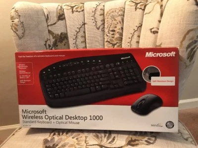 Microsoft Wireless Optical Desktop 1000 Spill Resistant SEALED NEVER OPENED! - Image 1 of 4