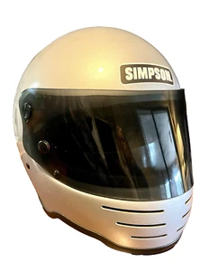 Vintage 1960 SIMPSON Motorcycle Drag Racing Helmet w Screen & Carrying Bag 7 3/4 - Picture 1 of 18