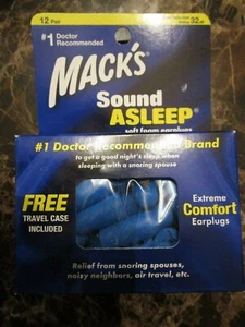 Mack's Sound Asleep Foam Earplugs Noise Snoring Airplane Nascar Work 2140-TC - Picture 1 of 2