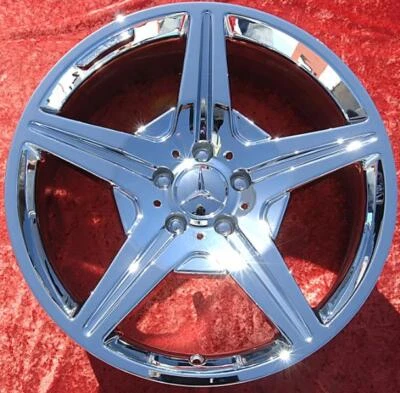 Set of 4 Chrome 19" Mercedes Benz SL550 SL600 SL500 SL55 AMG Wheels Rims 85078 - Image 1 of 4