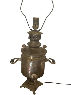 Antigua lámpara imperial rusa de latón Samovar ~ funcionando Foto 1 de 4