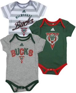 Milwaukee Bucks 3pc Creeper Set Infant Baby - Picture 1 of 1