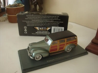 NEO SCALE MODELS- 44650 - PACKARD 110 Deluxe wagon noir & bleu pâle métal 1939 - Photo 1/2