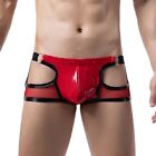 Hot Selling Men's Faux Leather Thong WetLook Briefs with Breathable Pouch