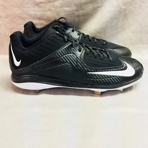 Nike Air MVP Pro Metal II Baseball Cleats Size 13 Black with White Swoosh - Picture 1 of 7