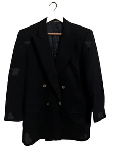 Ermenegildo Zegna Cashmere Wool Blend Navy Blue Blazer Coat Size Large - Picture 1 of 7