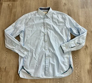 Robert Graham Men's Medium Button Front Shirt Blue Long Sleeve Tailored Fit - Picture 1 of 12