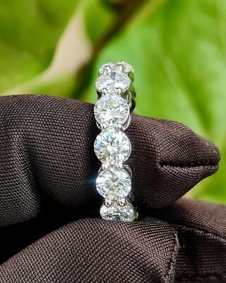 2.40Ct Round Cut Lab Created Diamond 14k White Gold Plated Full Eternity Band 7 - Image 1 of 4