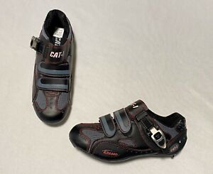 Cat-1 Carbon Fiber Men Cycling Shoes Black Gray  Sz 5.5 (EU38-UK4.5) (Women US7)