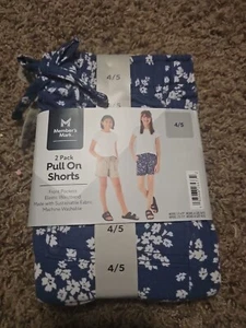 Member's Mark Girl's 2-Pack Elastic Waistband Pull-On Shorts 4/5 - Picture 1 of 3