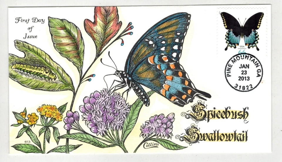 2013 COLLINS HANDPAINTED BUTTERFLY 4736 SPICEBUSH SWALLOWTAIL BUTTERFLIES - Image 1 of 1