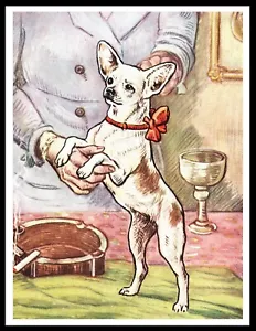 CHIHUAHUA LITTLE DOG LOVELY VINTAGE STYLE A4 SIZE DOG ART PRINT POSTER - Foto 1 di 1