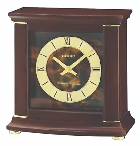 Seiko Orologio a Mantello al Quarzo con Carillon in Legno Scuro QXJ030B - Foto 1 di 1