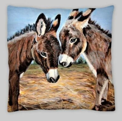 Donkey Cushion Cover Linen 45CM painting  - Image 1 of 3