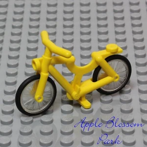 NEW Lego Minifig YELLOW BICYCLE - City Town Boy Girl Bike w/2 Black Wheels Tires - Picture 1 of 4