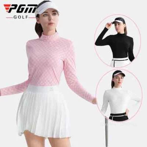 Women's Golf Clothing Long Sleeve Plaid Tops Spring Autumn Slim Fit Breathable - Picture 1 of 12