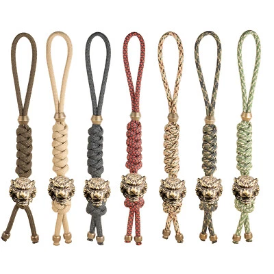550 Paracord Lanyard con Latón Cabeza de Tigre Cuchillo Cuentas Foto 1 de 3