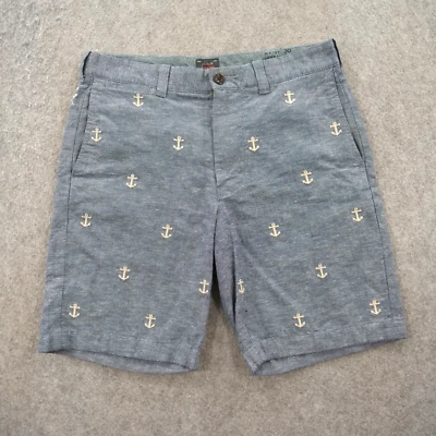 J Crew Shorts Mens 30 Blue Flat Front Cotton Casual Stanton 9" Linen - Image 1 of 4