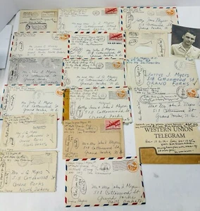 17 WW2 Letters South Pacific 4th Photo Group Recon HQ 13th Air Force N. Dakota - Picture 1 of 8
